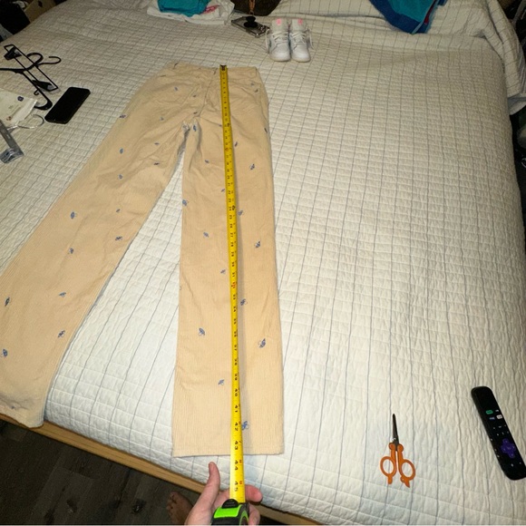 Pacsun Womens 25 Beige Corduroy Shrooms All Over 90s Boyfriend Pants  *FLAW* - Picture 2 of 6